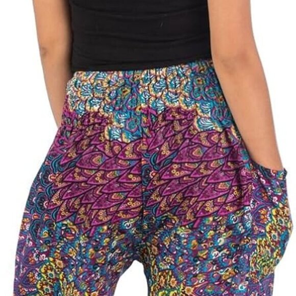 Harem Hippie Pants Women Boho Rayon Yoga Lounge Festival Plus Size - Picture 2 of 4